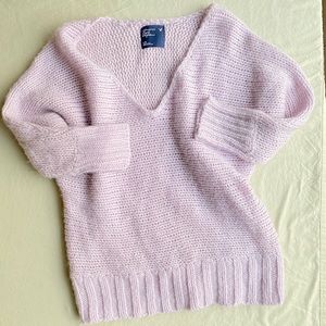 Lilac purple fluffy knit sweater